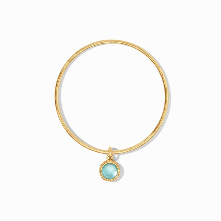 Fleur-de-Lis Bangle in Iridescent Bahamian Blue by Julie Vos