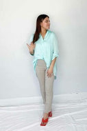Airflow Blouse With Collar Mint by Renuar