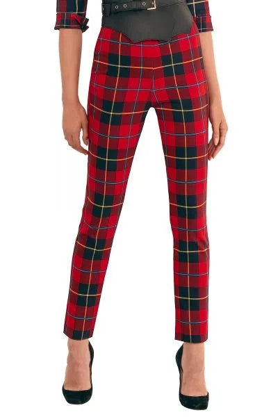 Gripeless Pull On Pant - Plaidly Cooper in Red Plaid Multi by Gretchen Scott