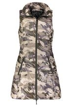 Load image into Gallery viewer, Long Down Puffer Vest in Green Camo by My Anorak
